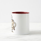 Café Awake Cute Sleepy Coffee Mascot Illustration Mok (Midden)