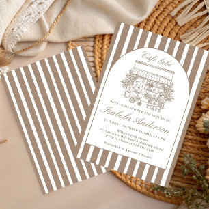 Cafe Baby Hand Getekende Italiaanse Baby Shower Kaart