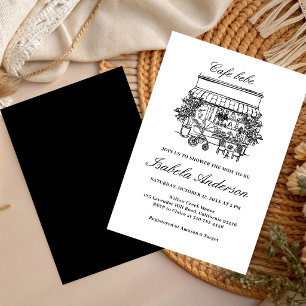 Cafe Baby Hand Getekende Italiaanse Baby Shower Kaart