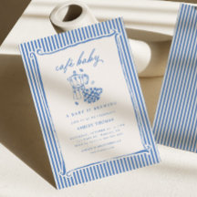 Cafe Baby Shower | Blue Stripe Baby is Brewing