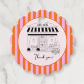 Café Baby Shower | Paris Café | Café Bébé Bedankjes Labels (Voorkant)