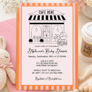 Café Baby Shower | Paris Café | Café Bébé Kaart