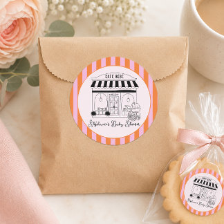 Café Baby Shower | Paris Café | Café Bébé Ronde Sticker