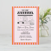 Cafe babyshower uitnodiging (Staand voorkant)