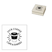 Cafe/bakkerij bedrijf gepersonaliseerd logo stempe rubberstempel (Gestempeld)