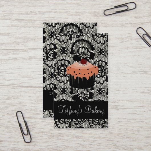 Café banketbakker cupcake visitekaartje (Voorkant / Achterkant in situ)