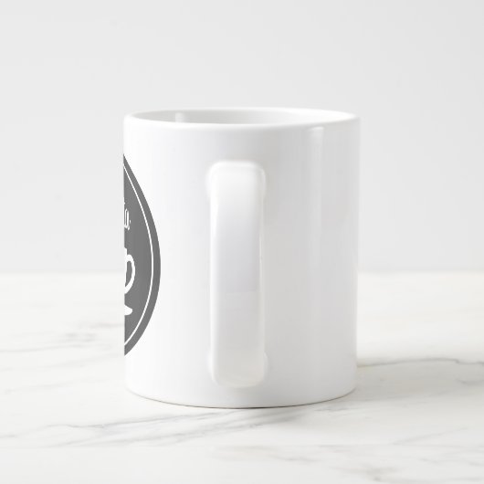 Cafe Barrista gepersonaliseerde jumborkoffie-mok Grote Koffiekop (Achterkant)