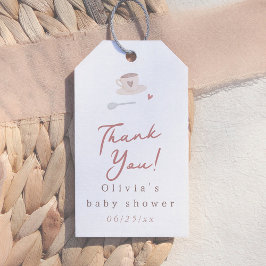 Cafe Bebe Aquarel Mooie Baby Shower Bedanktkaartje Cadeaulabel