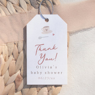Cafe Bebe Aquarel Mooie Baby Shower Bedanktkaartje Cadeaulabel