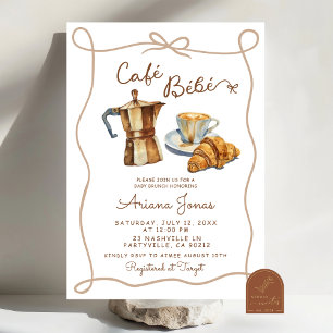 Cafe Bebe Baby Brunch Douche Uitnodiging