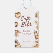Cafe Bebe Baby Is Brewing Coffee Brown Baby Shower Cadeaulabel (Voorkant)