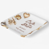 Cafe Bebe Baby Is Brewing Coffee Brown Baby Shower Papieren Bordje (Gebogen)