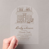 Cafe Bebe Baby Shower Acryl Uitnodigingen (Insitu (Draagbaar))