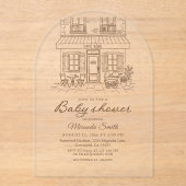 Cafe Bebe Baby Shower Acryl Uitnodigingen (Voorkant)