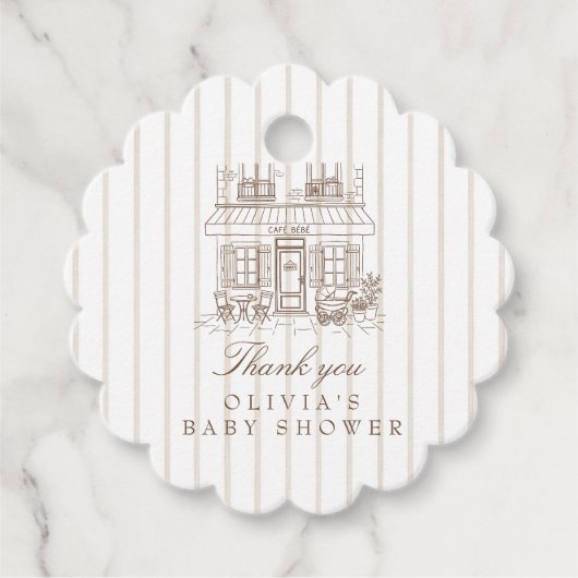Cafe Bebe Baby Shower Bedankjes Labels (Voorkant)