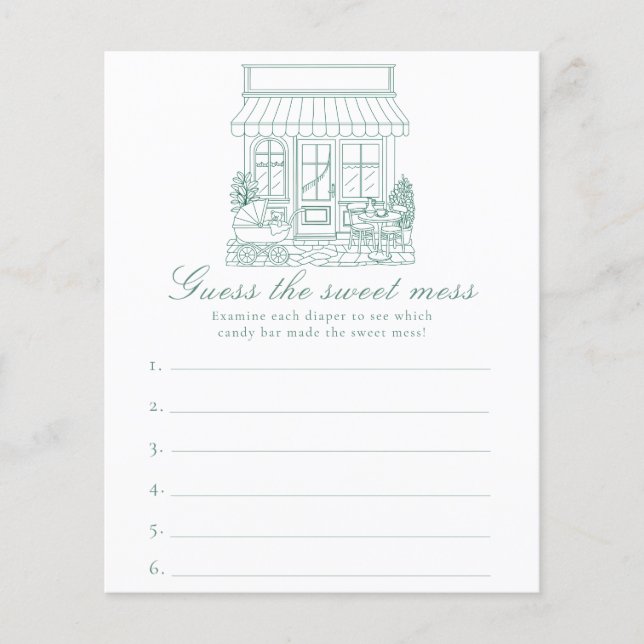 Cafe Bebe Baby shower Guess the sweet mess game (Voorkant)