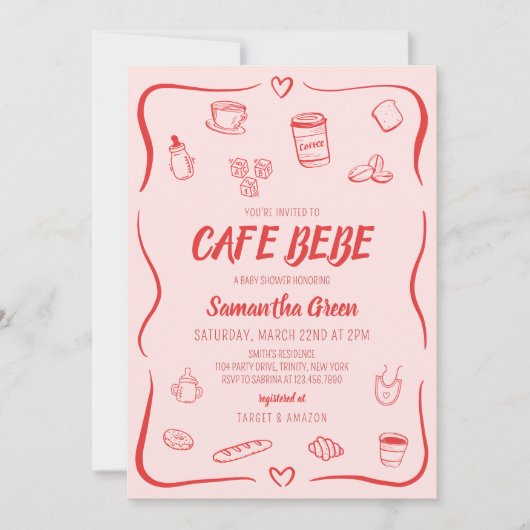 Cafe Bebe Baby shower Kaart (Voorkant)
