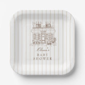 Cafe Bebe Baby Shower  Papieren Bordje (Voorkant)
