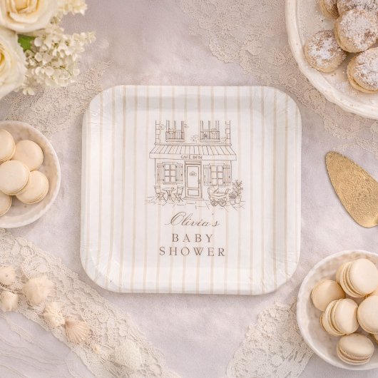 Cafe Bebe Baby Shower  Papieren Bordje