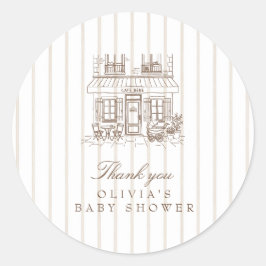 Cafe Bebe Baby Shower Ronde Sticker