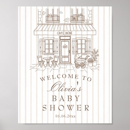Cafe Bébé Baby Shower  Welcome Poster (Voorkant)