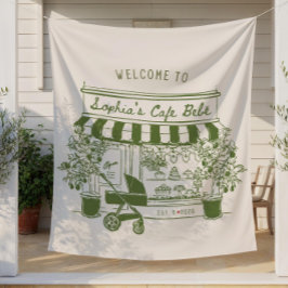 Cafe Bebe Baby Shower Welkom Bord, Koffie Thema Wandkleed
