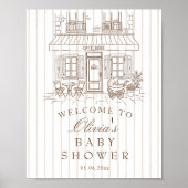 Cafe Bébé Baby Shower  Welkom Poster (Voorkant)