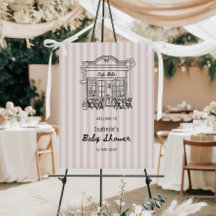 Cafe Bebe Blue Stripes Baby shower Welkom