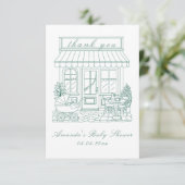 Cafe Bebe Bonjour Baby Shower Bedankkaart (Staand voorkant)