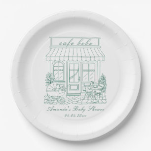 Cafe Bebe Bonjour Baby Shower Papieren Bordje