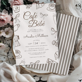 Cafe Bebe Brown Boog Baby Shower Kaart