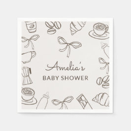 Cafe Bebe Brown Boog Baby Shower Servet