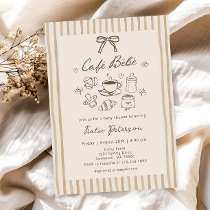 Cafe Bebe Bruine Koffie Baby Shower Uitnodiging