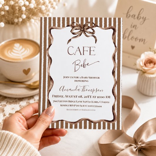 Cafe Bebe Cadeau Baby Shower Kaart