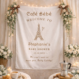 Cafe Bebe Coffee Baby Shower Fabric Welcome Sign Wandkleed
