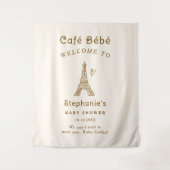 Cafe Bebe Coffee Baby Shower Fabric Welcome Sign Wandkleed (Voorkant)