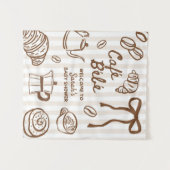Cafe Bebe Coffee Baby Shower Feest Achtergrond, Ba Wandkleed (Voorkant (horizontaal))