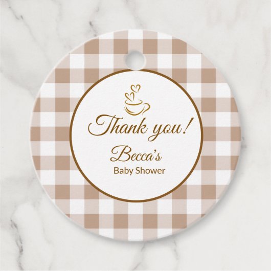 Cafe Bebe Coffee Franse Baby Shower Bedankjes Labels (Voorkant)