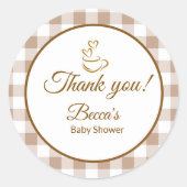 Cafe Bebe Coffee Franse Baby Shower Ronde Sticker (Voorkant)