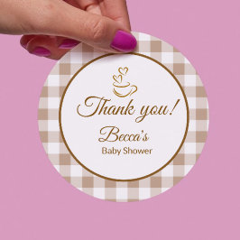 Cafe Bebe Coffee Franse Baby Shower Ronde Sticker
