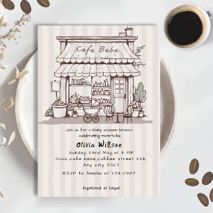 Cafe Bebe Coffee thema geslachtsneutrale babyborre Kaart