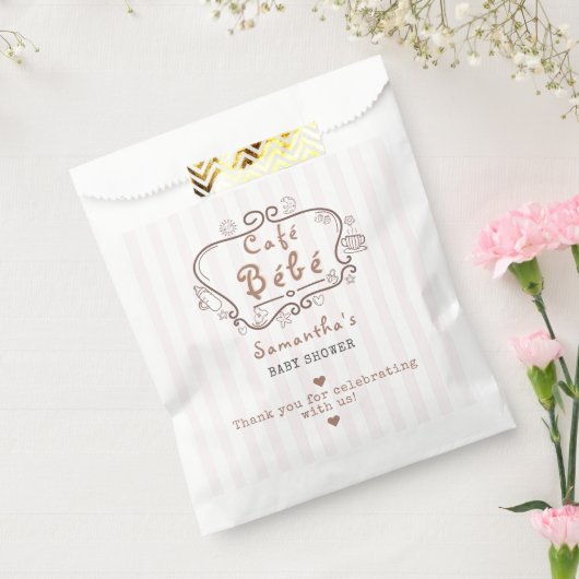 Café Bébé Frans modern genderneutraal Baby shower Bedankzakje (Gezegeld)