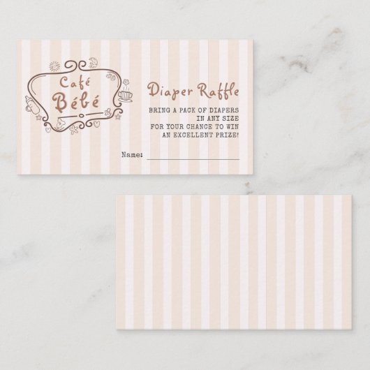 Café Bébé Frans modern genderneutraal Baby shower Informatiekaartje (Voorkant / Achterkant)