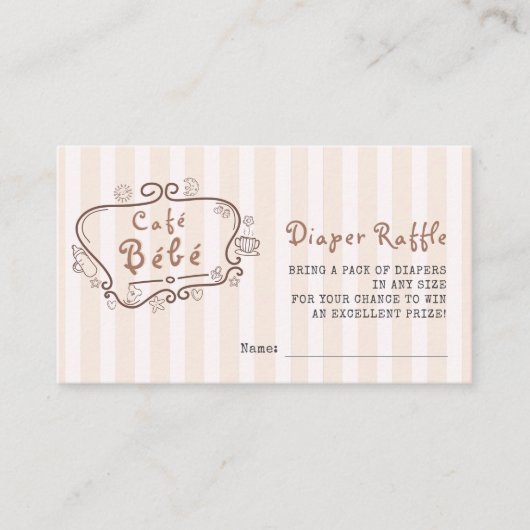 Café Bébé Frans modern genderneutraal Baby shower Informatiekaartje (Voorkant)