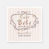 Café Bébé Frans modern genderneutraal Baby shower Servet (Voorkant)