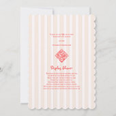 Café Bébé Frans Modern Roze Rood Meisje Baby showe Kaart (Achterkant)