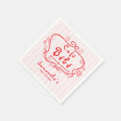 Café Bébé Frans Modern Roze Rood Meisje Baby showe Servet (Hoek)