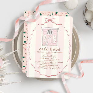 Café Bébé Frans Paris Café Roze Baby Shower Kaart