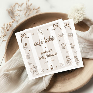 Café Bébé Franse Handgetekende Baby Shower Servet