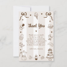 Café Bébé Franse handgetekende babyshower bedankt